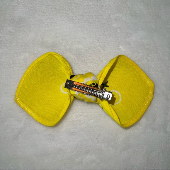Yellow Paisley Rockabilly Bandana Knotted Hair Bow - Picture 8 of 11
